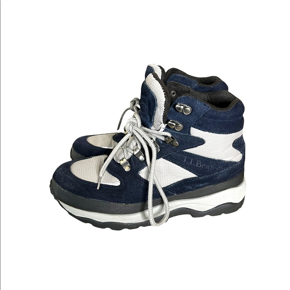LL Bean Women's Size 9 Primaloft Lace Up Hiking Boots 05365 Blue and Gray